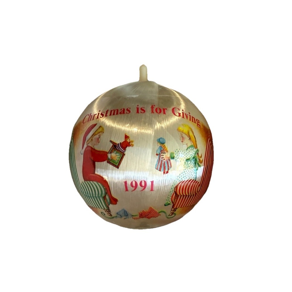 Satin‎ 1991 Ornament Christmas is for Giving Made in USA Vintage Nostalgic